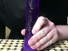 sissy practicing his deepthroating skills