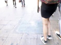 Suspender bumps & fishnets tops on a London street.