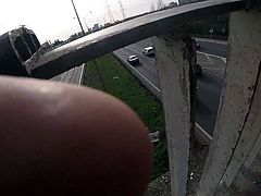 Flashing cock on the highway bridge