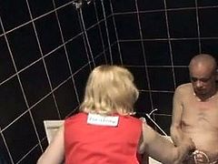 German granny gives golden shower