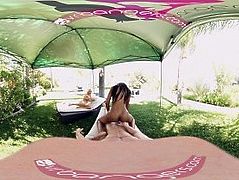 VR Bangers - [360°VR] Alix and Nadia suck and ride white cock by the pool