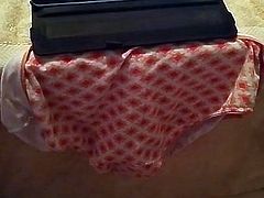 Cumming all over my wife's panties!!