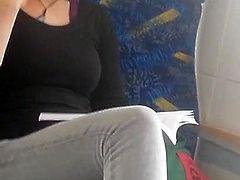 Candid  girl feet and faceshot in the train 2016