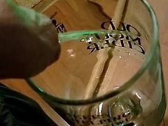 peeing it a glass