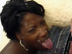 Ebony beauty with a huge ass bounces up and down on a cock
