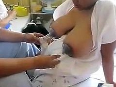 Milk pumps on Asian boobs