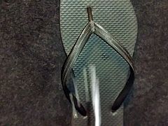 Cum on borrowed flip flop