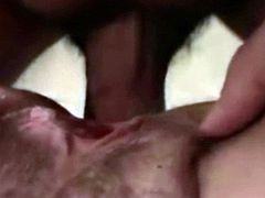 Fucking her holes and cumming