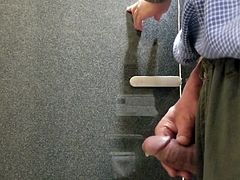 Public toilet open door cumshot231