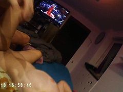 fucking a 70H titted girl from beside