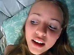 Amateur Teen First Porn: Girl Struggles With Rough Big Cocks & Surprise DP