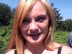 French amateur blonde Lana gets fucked outdoors