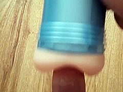 Fleshlight fun with a lot of cum