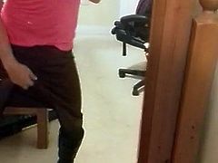 crossdresser playing cock panties