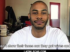 LatinLeche - Latino stud crams two cocks in his mouth