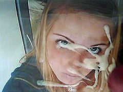 Cumtribute for blonde dutch Denice