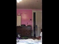 Cute teen slut bates in bedroom