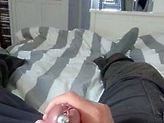 Cum with penis plug and cock ring