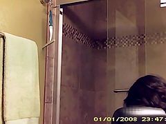 Teen dancing in shower hidden camera