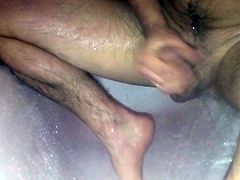 Men masturbating the water