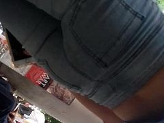 Bellyful Girl in Tight Jeans Ass Butt GaanD