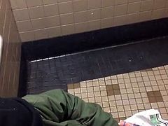 Spycam Black Toilet Wanker jerk off and cum 11