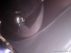 Upskirt Mature in black pantyhose! Amateur hidden cam!