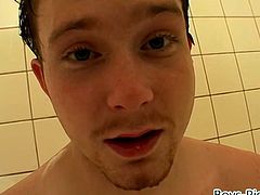 Piss loving young man playing with his cock in a bubble bath