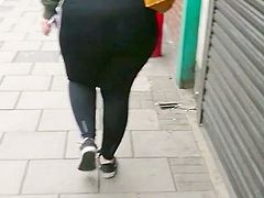 Candid Phat Ass BBW Pawg In Tight Leggings Wobble Butt