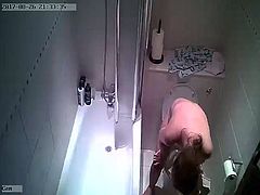 Wife shaving pussy Hidden Shower Cam