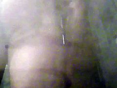 cumming on  unaware wifes tits in shower