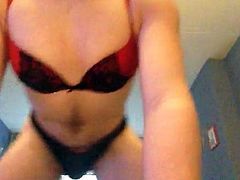 Me in red lingerie being naughty