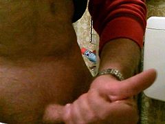 cumshot in badroom with analdildo