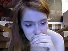 Irish teen shows smooth wet pussy on webcam