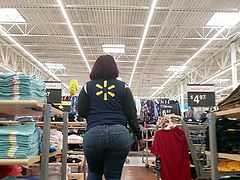 Wal-Mart Creep Shots huge donkey ass employee jeans VPL