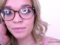 Blonde girl comes at modeling audition and gets fucked