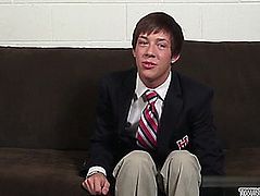 Brunette Hair twinks rimjob and ejaculation