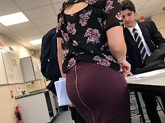 Thick Portuguese booty eating up dress