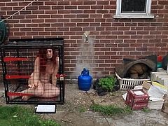 Nude woman in cage (does anyone know her? )