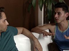 Hot couple of teen gays  dildo and creampie