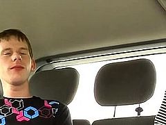 Engulfing gay's rod in a car
