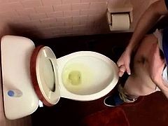 Top gay sex Unloading In The Toilet Bowl