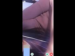 Cute asian girl flashing boob on cam