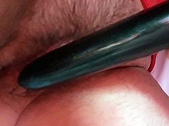 My wife hairy's pussy and dildo