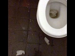 Pissing everywhere in public toilet