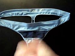 Jerking in GF thong