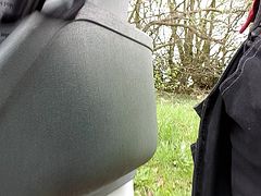 Roadside panty wank