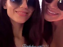 Victoria Justice celebrating her birthday with Madison Reed