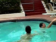 Gay cumming and boy pissing Kaleb's Pissy Pool Party