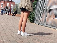 Sexy legs in tan pantyhose 02